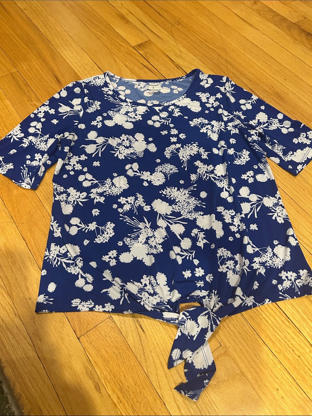 East 5th Blue and White Floral Tee